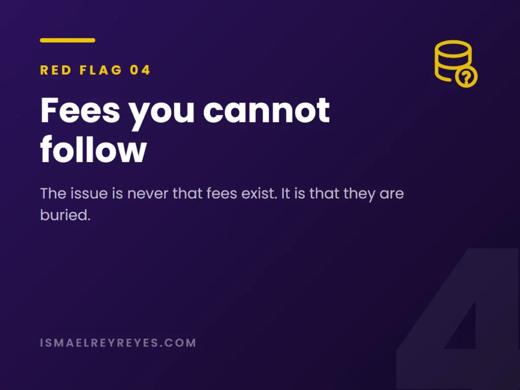 Red flag 4: a sponsor fee structure that is hard to follow